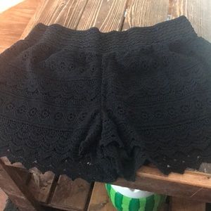 Black lace shorts
